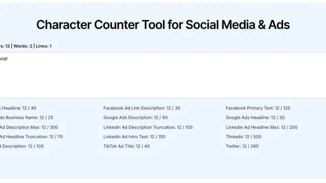 Character Counter Tool
