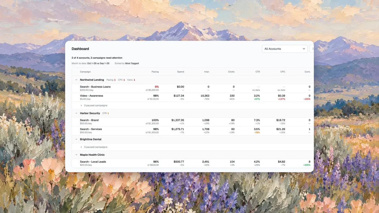 What's New: October 2026: All your accounts, one dashboard