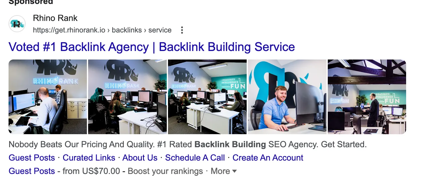 Rhino Rank
R
https://get.rhinorank.io › backlinks › service
Voted #1 Backlink Agency | Backlink Building Service
RHING RANK
RHING RAI
MINENCE L
“FUN
Nobody Beats Our Pricing And Quality. #1 Rated Backlink Building SEO Agency. Get Started.
Guest Posts • Curated Links • About Us • Schedule A Call • Create An Account
Guest Posts - from US$70.00 - Boost your rankings • More v
FUN
