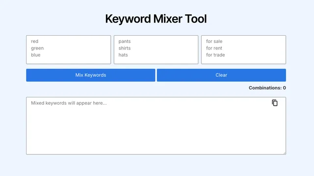 Keyword Mixer Tool