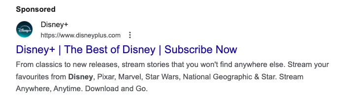 Disney+ Google Ad: Disney+ | The Best of Disney | Subscribe Now