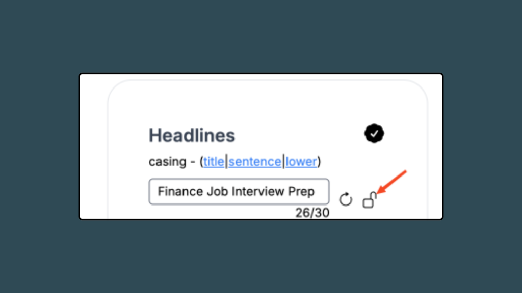 Headline Lock from 30characters